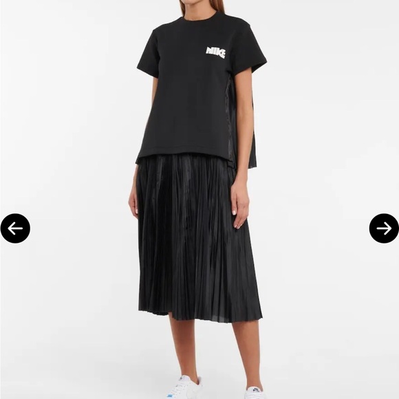 Nike x Sacai Black Pleated top